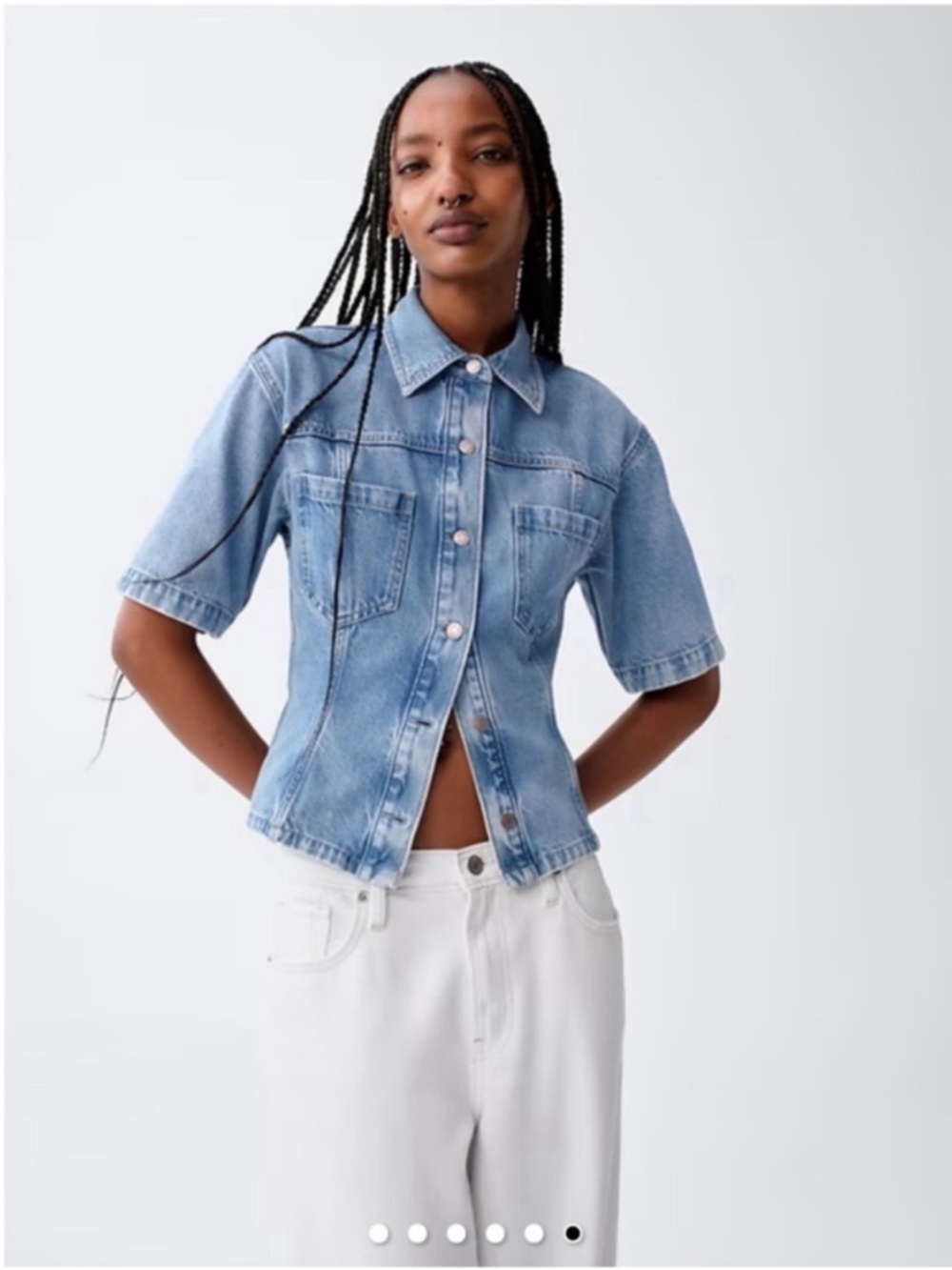 Gap NWT UltraSoft Denim Pocket Shirt Size Large in Light Wash